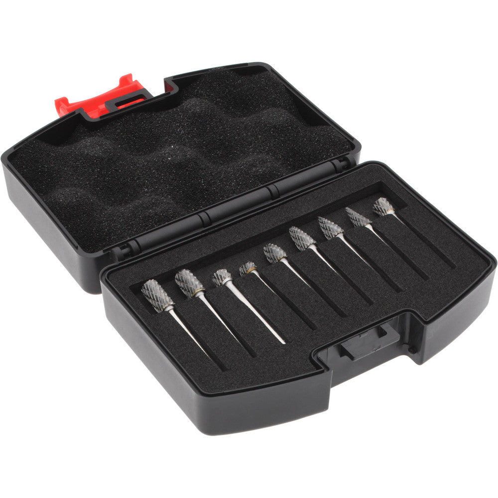 Hertel SZ00003 9 Pc Double Cut Burr Set with Cylinder