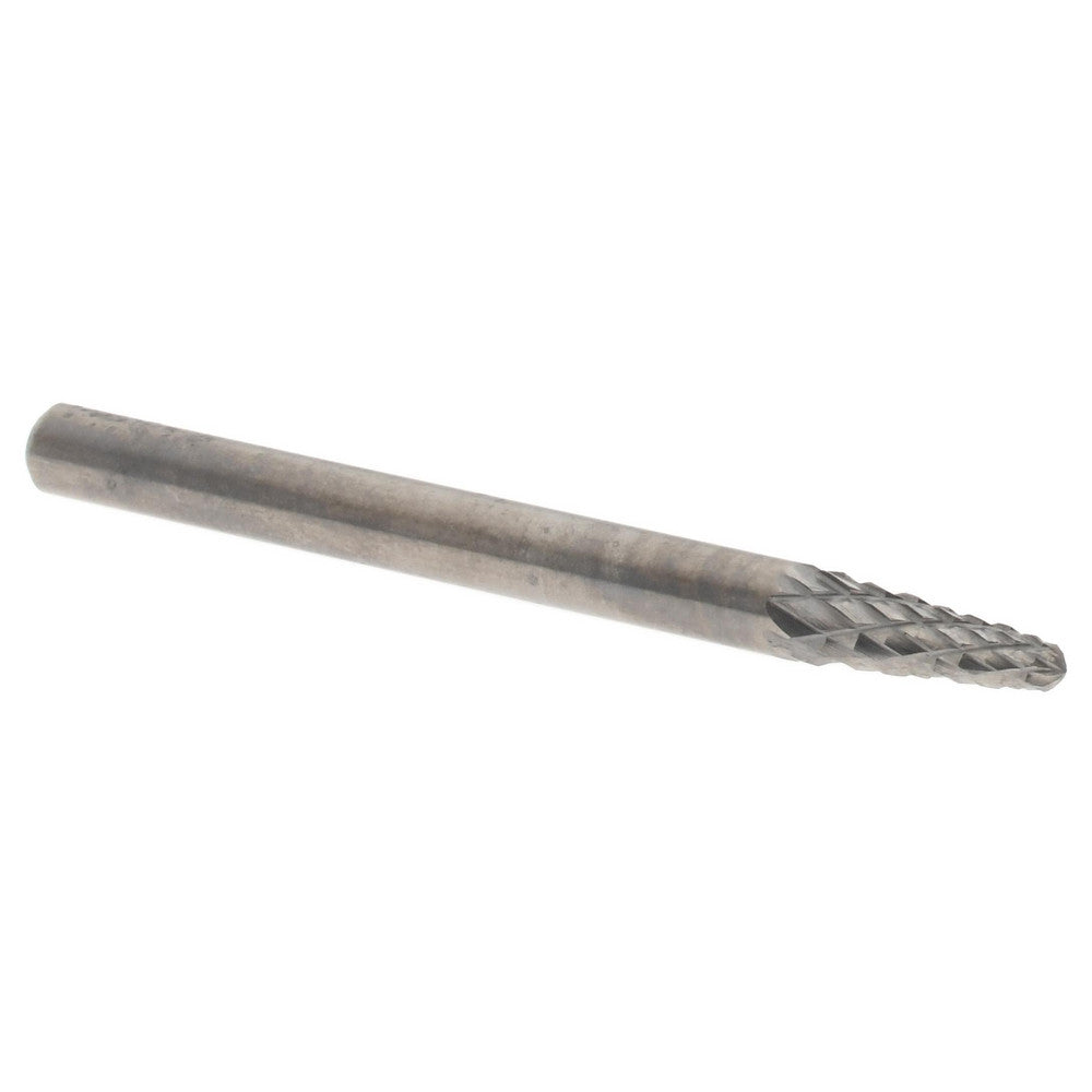 Hertel SZ0005T Abrasive Burr SL-41, 1/8" Cut Dia, Taper With Radius End, Double Cut