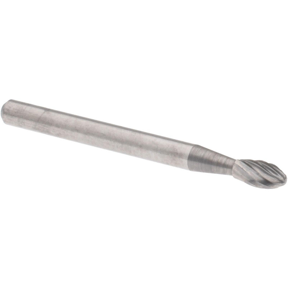 Hertel SZ0003F Abrasive Burr SH-41, 1/8" Cut Dia, Flame, Single Cut