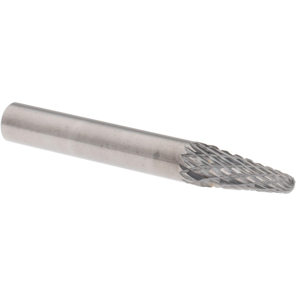 Hertel SZ0012T Abrasive Burr SL-1, 1/4" Cut Dia, Taper With Radius End, Double Cut