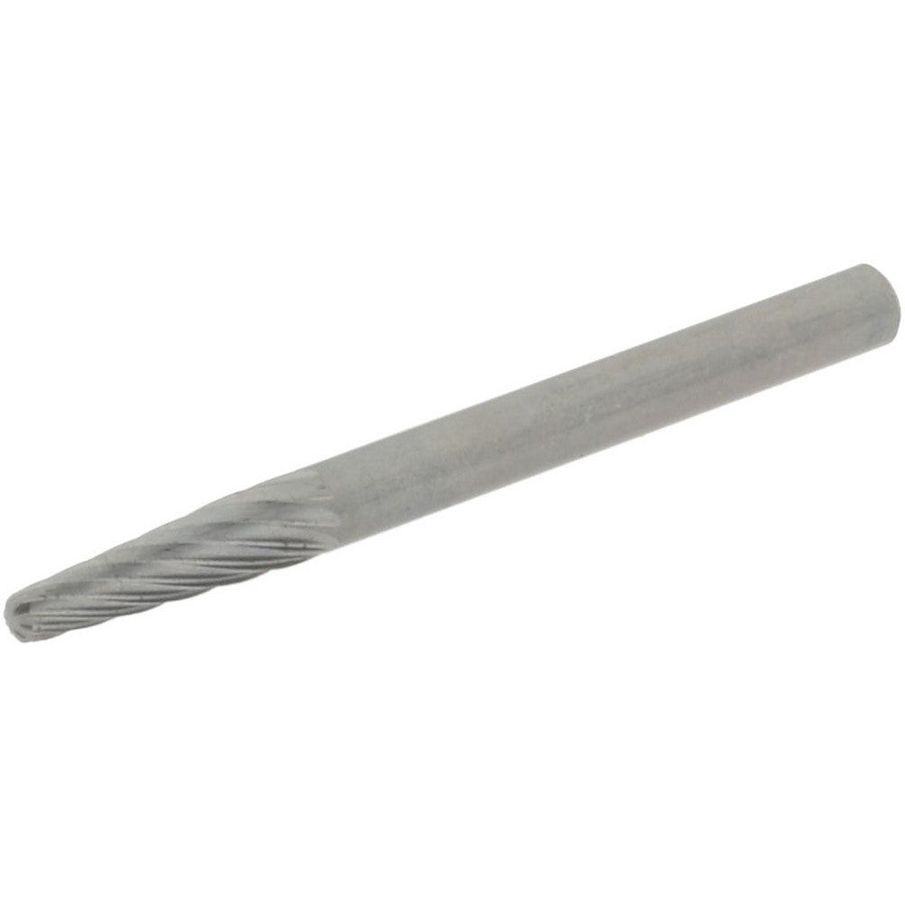 Hertel SZ0003T Abrasive Burr SL-42, 1/8" Cut Dia, Taper With Radius End, Single Cut