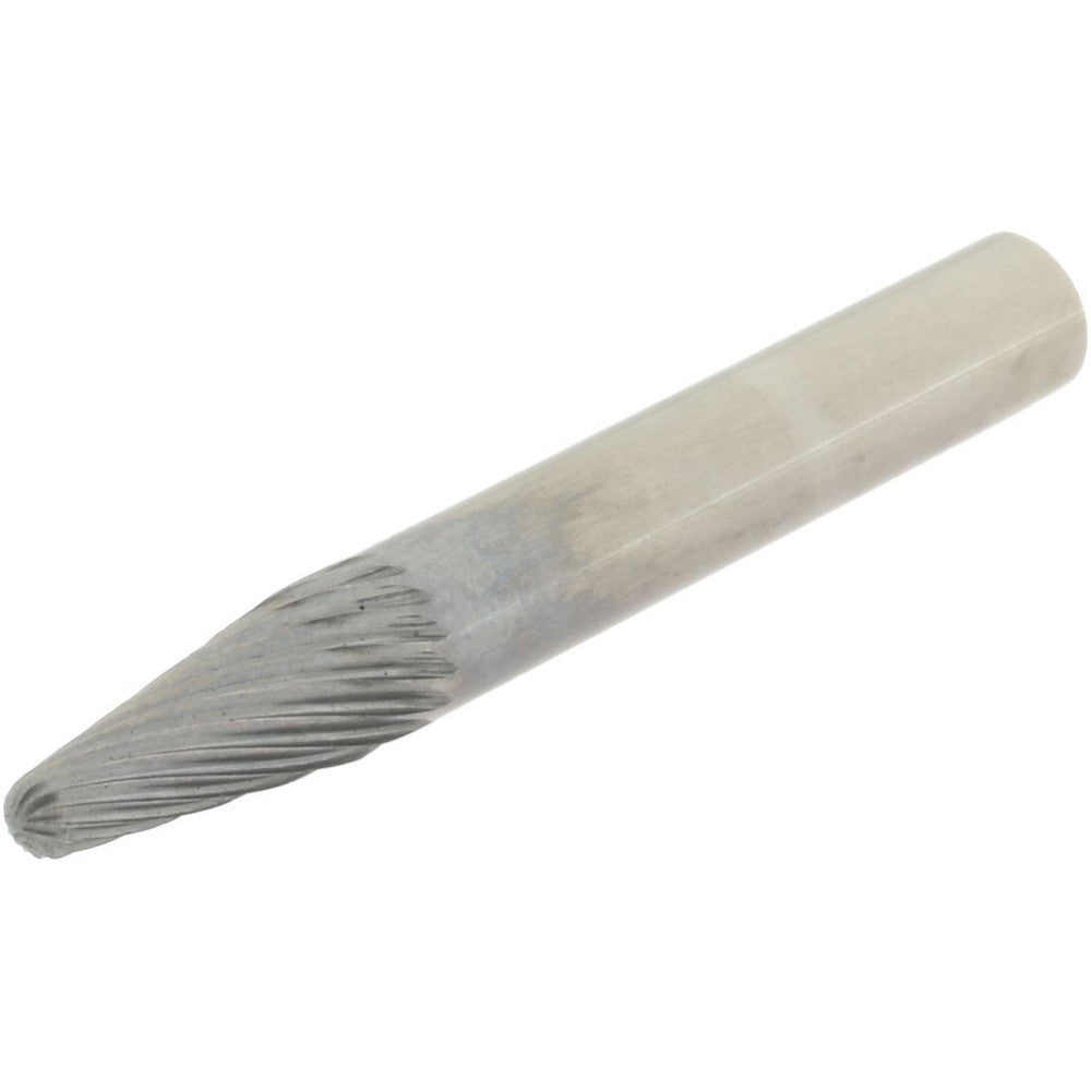 Hertel SZ0008T Abrasive Burr SL-1, 1/4" Cut Dia, Taper With Radius End, Single Cut