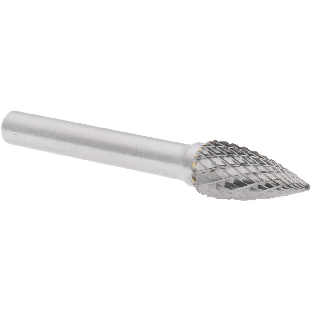 Hertel SZ20019T Abrasive Burr SG-3, 3/8" Cut Dia, Tree With Pointed End, Double Cut
