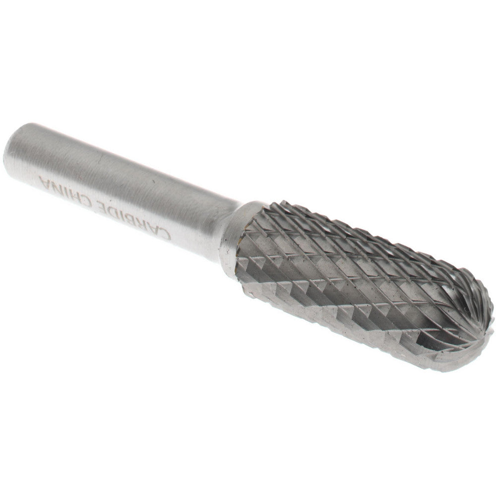 Hertel SZ0004CW Abrasive Burr SC-3L, 3/8" Cut Dia, Cylinder With Radius End, Double Cut