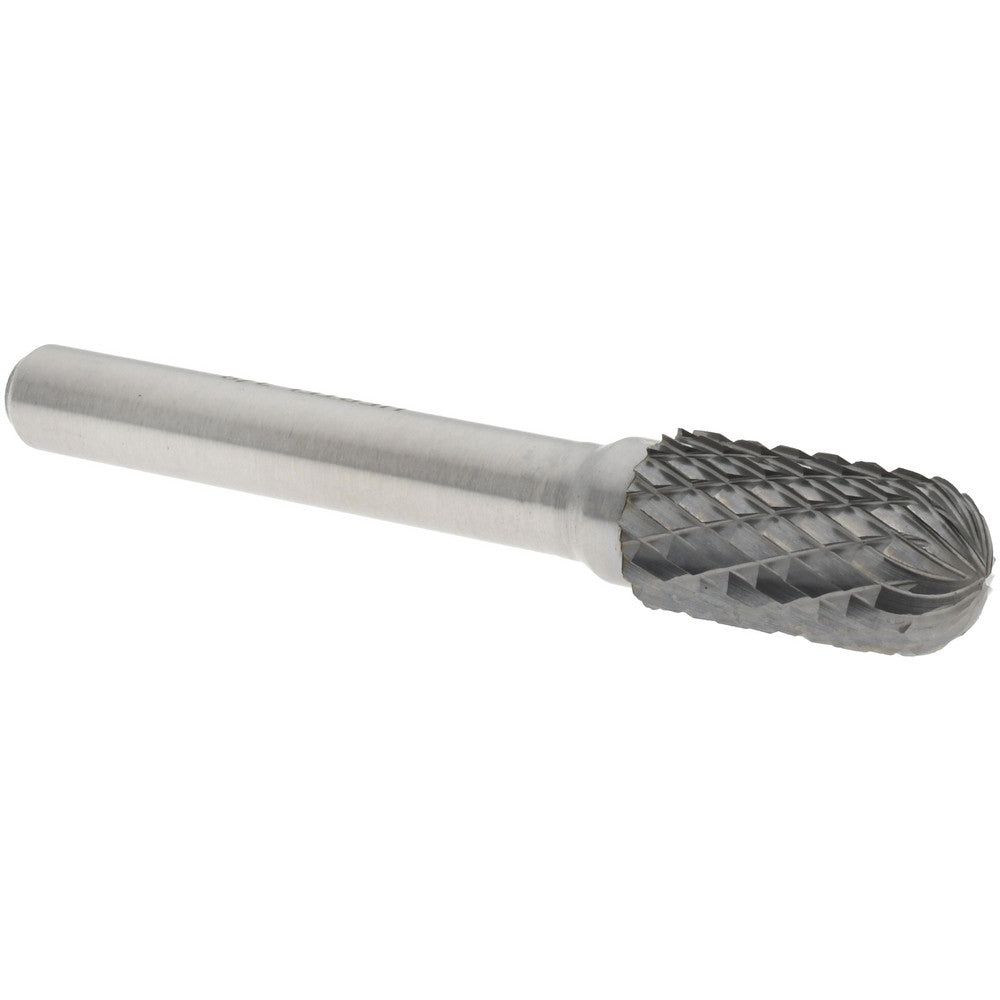 Hertel SZ0027CW Abrasive Burr SC-3, 3/8" Cut Dia, Cylinder With Radius End, Double Cut