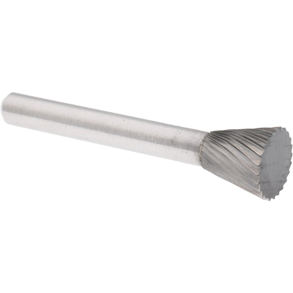 Hertel SZ011IC Abrasive Burr SN-4, 1/2" Cut Dia, Inverted Cone With Flat End, Single Cut
