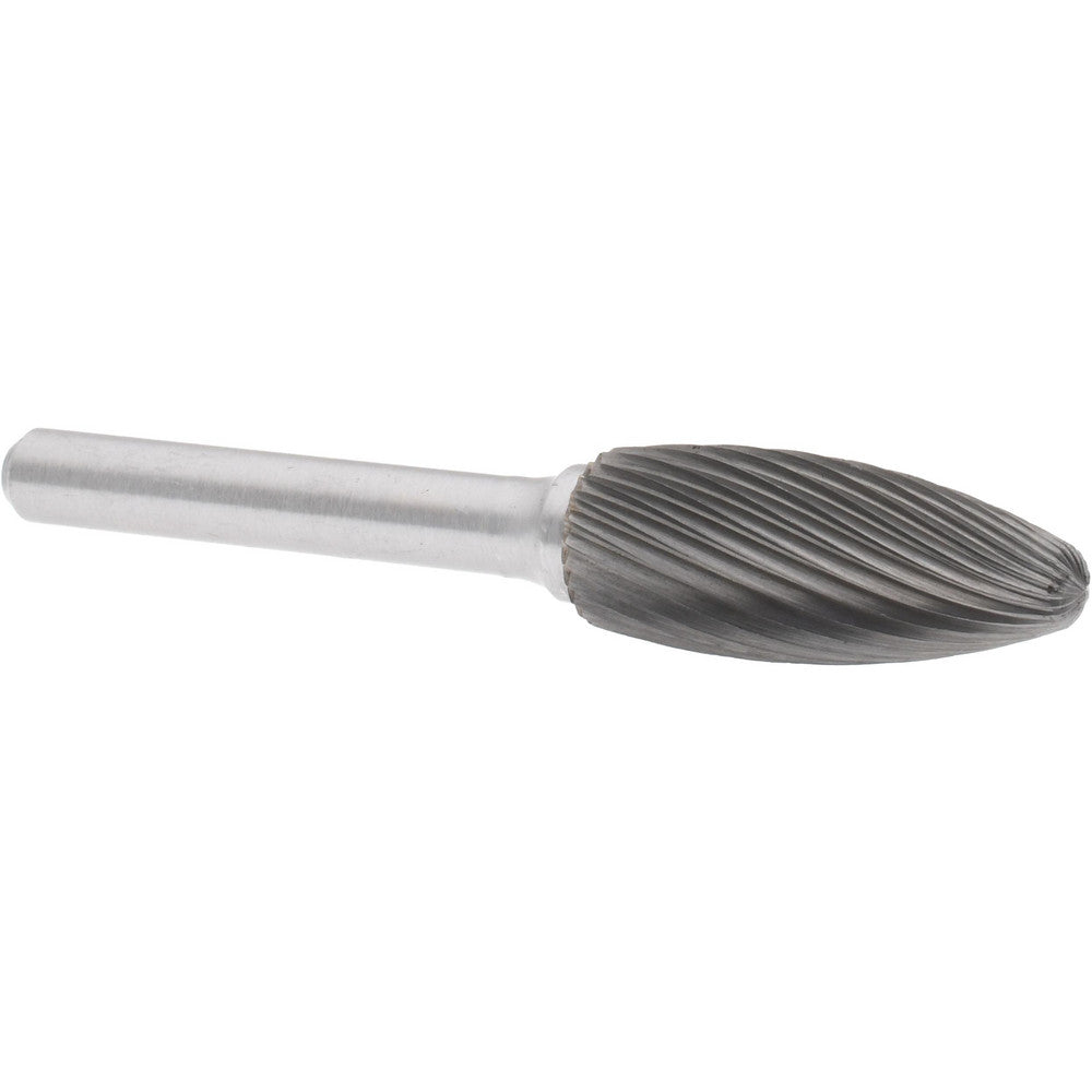 Hertel SZ0008F Abrasive Burr SH-5, 1/2" Cut Dia, Flame, Single Cut