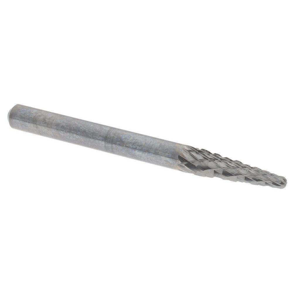 Hertel SZ0006T Abrasive Burr SL-42, 1/8" Cut Dia, Taper With Radius End, Double Cut