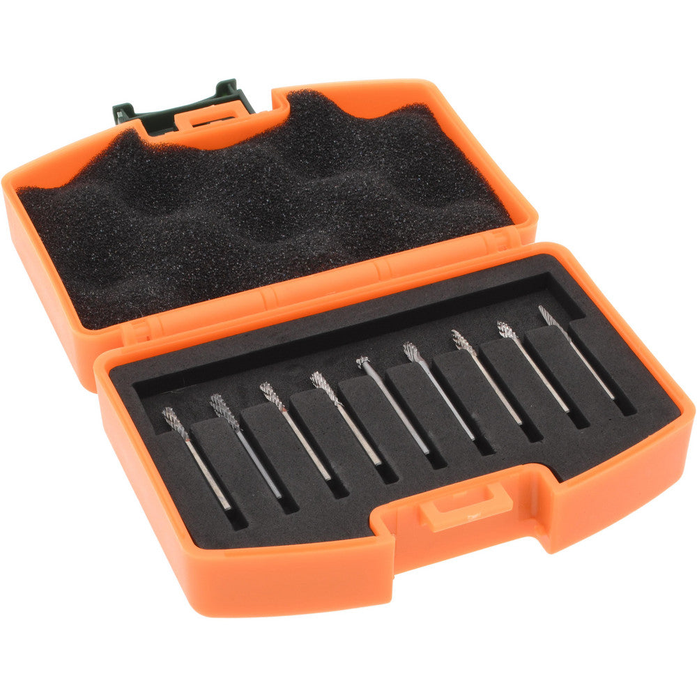 Hertel SZ00002 9 Pc Double Cut Burr Set with Cylinder