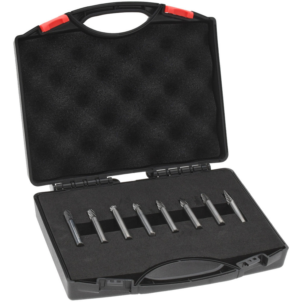 Hertel SZ00004 8 Pc Double Cut Burr Set with Cylinder