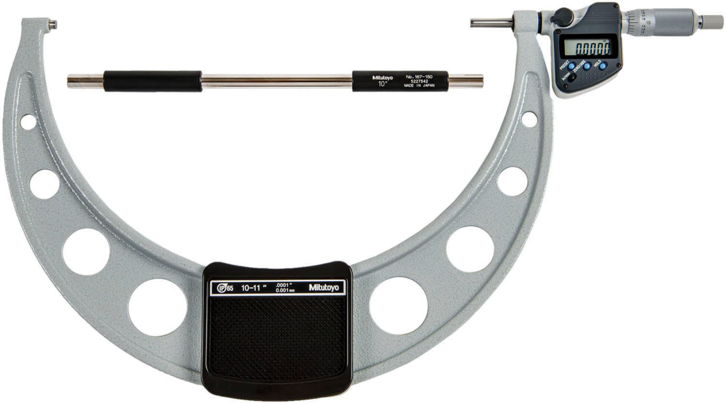 Mitutoyo 293-356-30 Electronic Outside Micrometer 254 mm Min, Carbide-Tipped Face