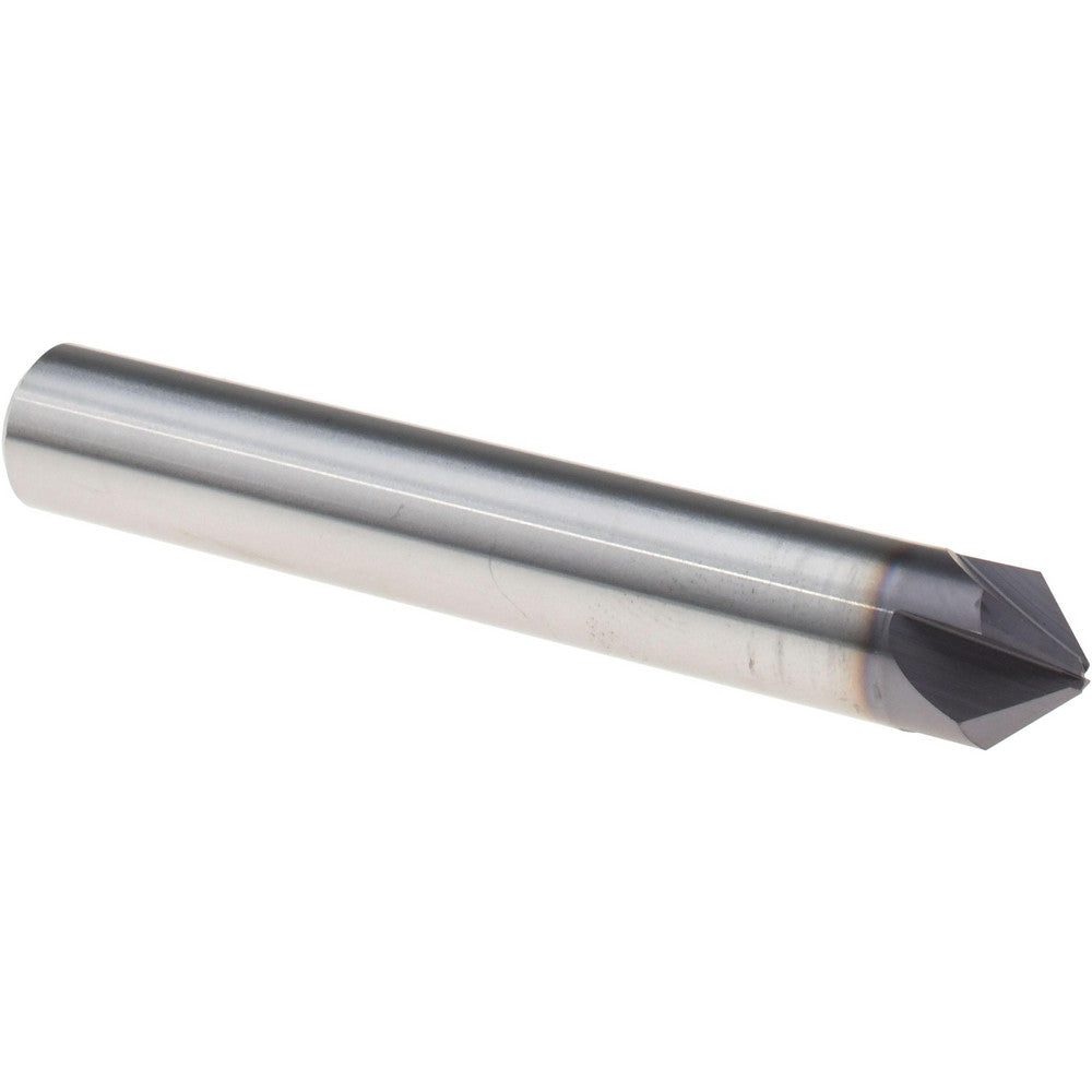 Harvey Tool 827845-C3 Chamfer Mill 3/8" Dia, 3/8" Shank Dia, 90 deg, 4 Flute, Solid Carbide, Single End