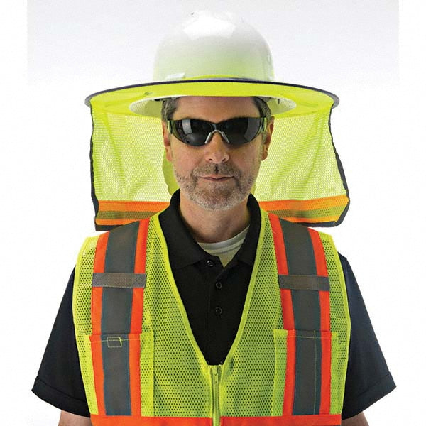 Cordova VHB101 Hard Hat Neck Shade Polyester, Lime, Use with Cap Style & Full-Brim Hard Hat