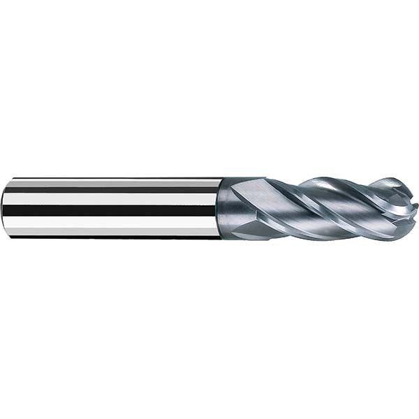 Fraisa P5844312 Ball End Mill 1/4" Dia, 3/4" LOC, 4 Flute, Solid Carbide