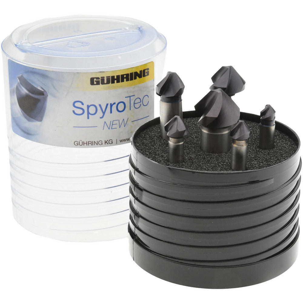 Guhring 9056760010000 Countersink Set 6 Pc, 1/4 to 3/4" Head Dia, 3 Flute, 82 &deg Included Angle