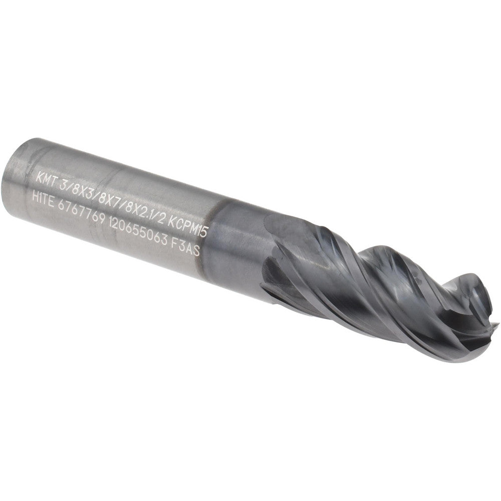 Kennametal 6767769 Ball End Mill 3/8" Dia, 7/8" LOC, 4 Flute, Solid Carbide