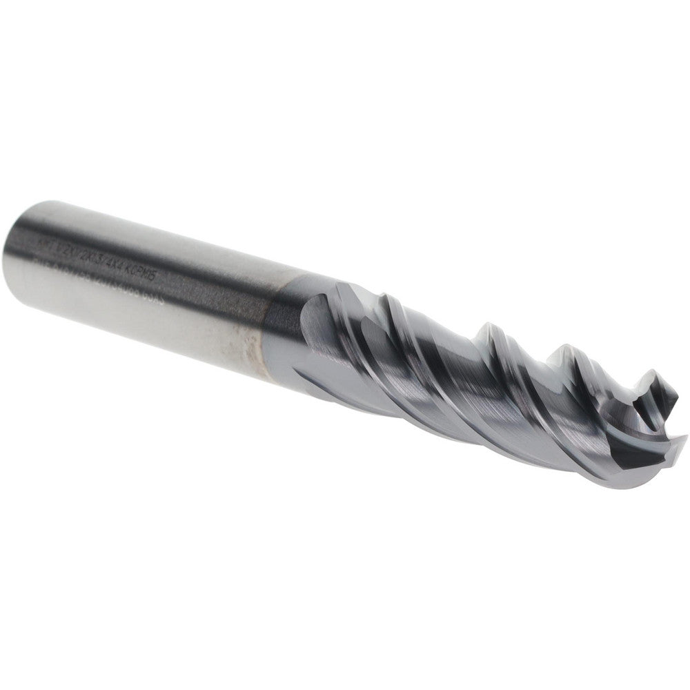 Kennametal 6767758 Ball End Mill 1/2" Dia, 1-3/4" LOC, 4 Flute, Solid Carbide