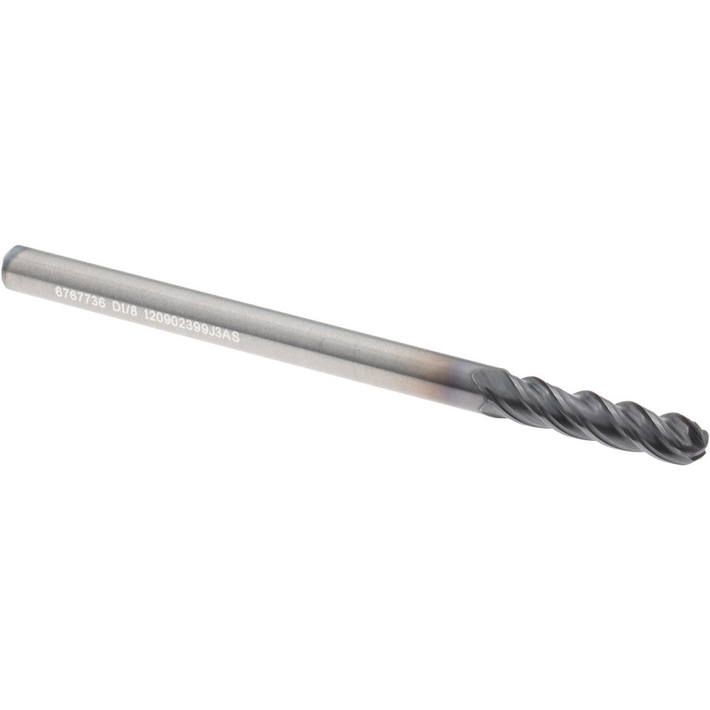 Kennametal 6767736 Ball End Mill 1/8" Dia, 1/2" LOC, 4 Flute, Solid Carbide