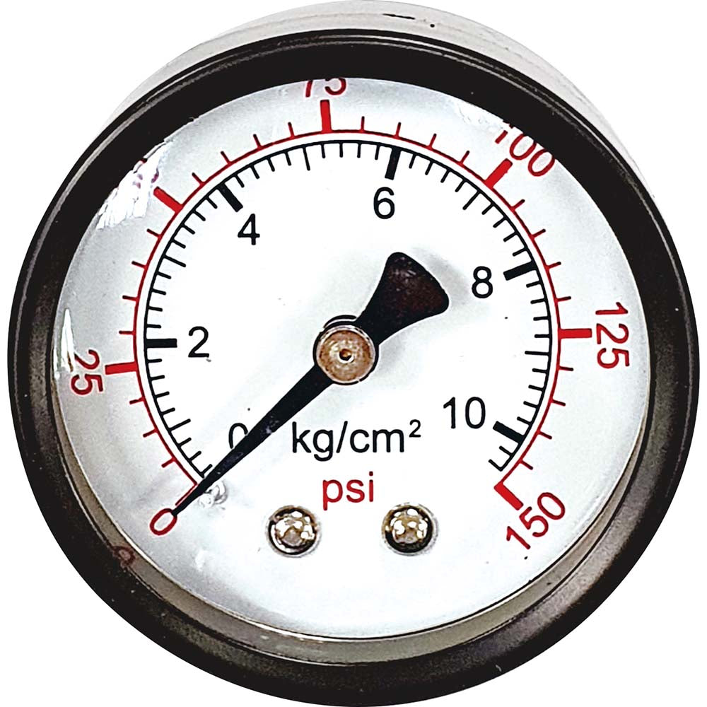 Pro-Source KUX0000021 FRL Pressure Gauge Steel, 1/8" Port, Use with Miniature Filter & Compact Regulator
