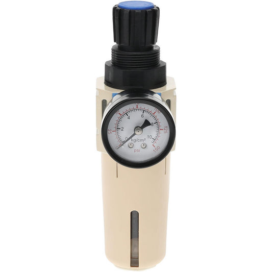 Pro-Source FR500C-02N FRL Combination Unit 1/4 NPT, Compact with Pressure Gauge