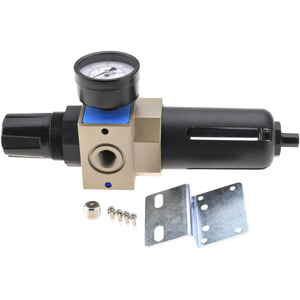 Pro-Source UFR-03N FRL Combination Unit 3/8 NPT, Intermediate with Pressure Gauge