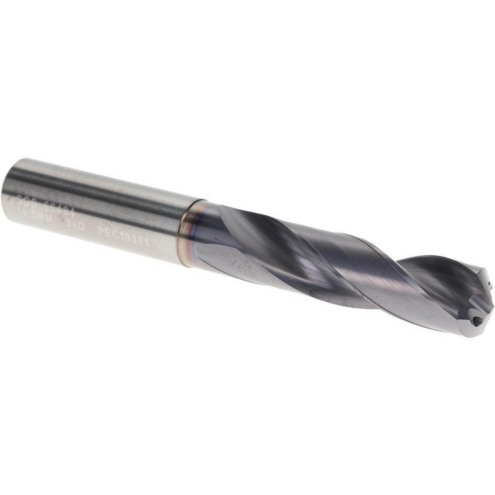 Kyocera SGS Precision Tools 66494 Screw Machine Length Drill Bit 13.50 mm Dia, 135 deg Point, Solid Carbide