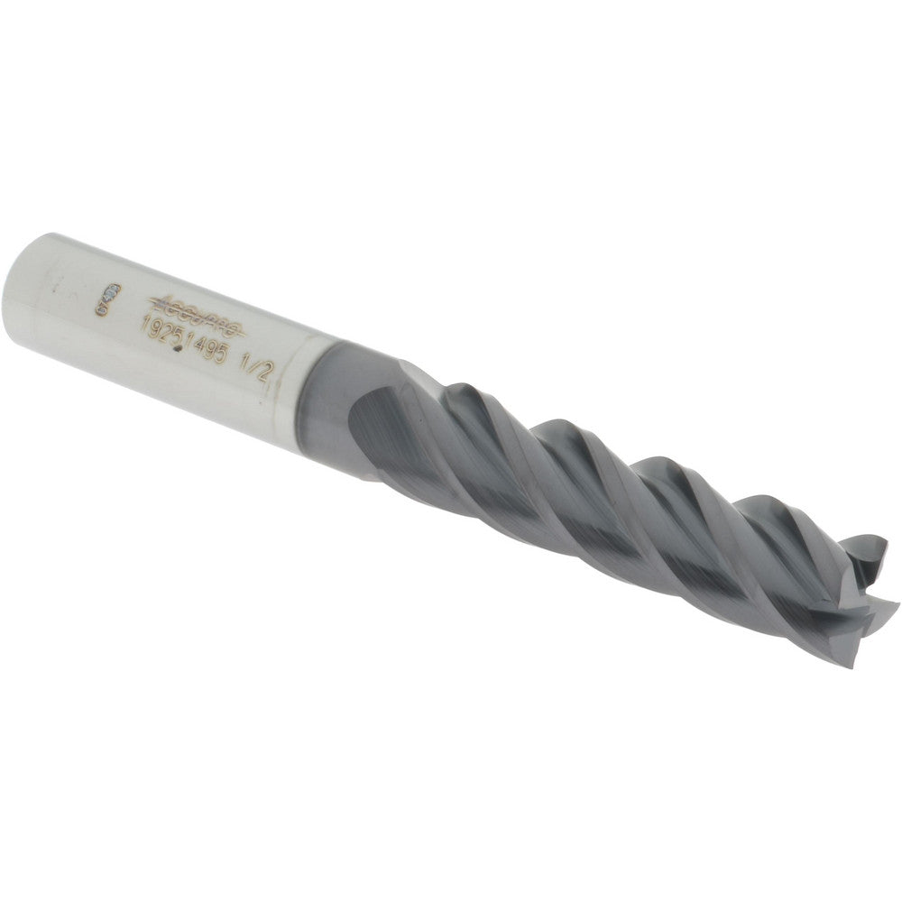 Accupro 19251495 Square End Mill 1/2" Dia, 2" LOC, 4 Flute, Solid Carbide
