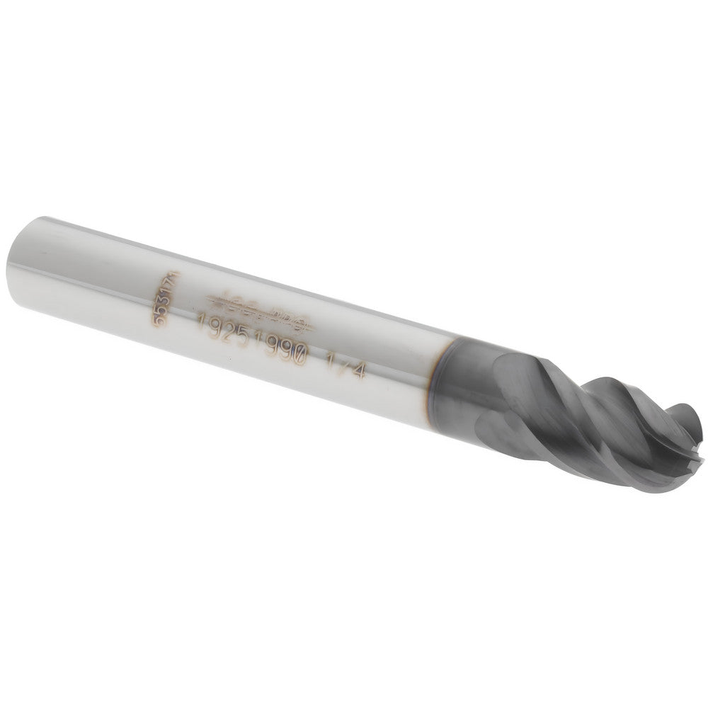 Accupro 19251990 Ball End Mill 0.2500" Dia, 0.3750" LOC, 4 Flute(s), Solid Carbide
