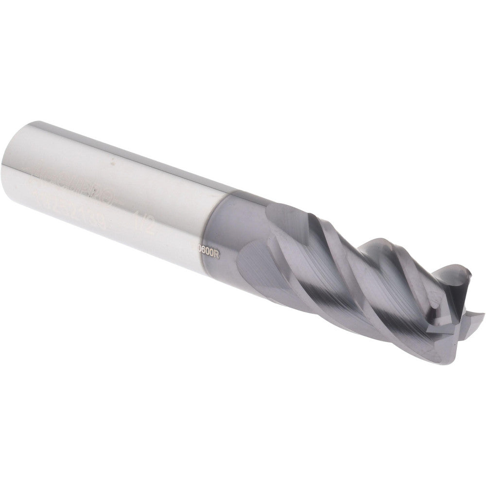 Accupro 19252139 Corner Radius End Mill 1/2" Dia, 1" LOC, 0.06" Radius, 4 Flutes, Solid Carbide