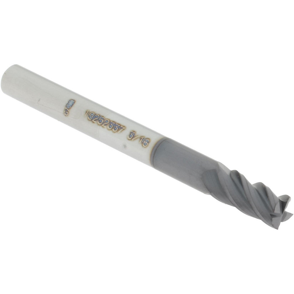 Accupro 19252337 Square End Mill 3/16" Dia, 3/8" LOC, 4 Flute, Solid Carbide