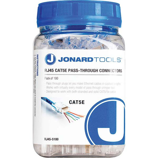 Jonard Tools RJ45-5100 Cable Tools & Kit 100 Pc, Use with RJ45 Cat5/5E Pass-Through Connector