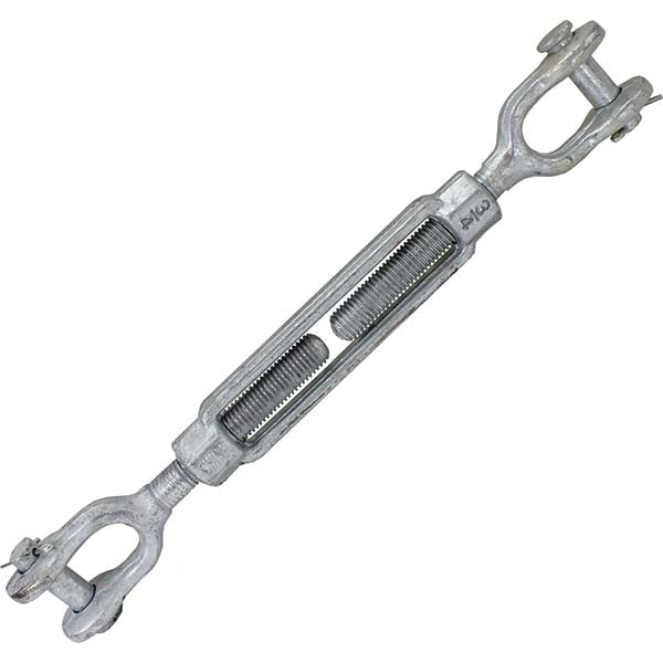 US Cargo Control JJTBGV34X6 Turnbuckles Turnbuckle Type Jaw & Jaw  Material Steel  Working Load Limit 5200 lb  Standards ASTM F-1145  Closed Length 16.609375in  Open Length 23.68in