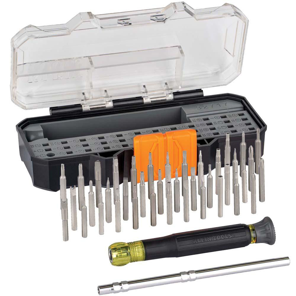 Klein Tools 32717 Screwdriver Sets Screwdriver Types Included Slotted Phillips Square Torx Hex  Number Of Pieces 40  Insulated No  Features 39 Different Precision Bits Including Bits for Apple® Products, Magnetic
