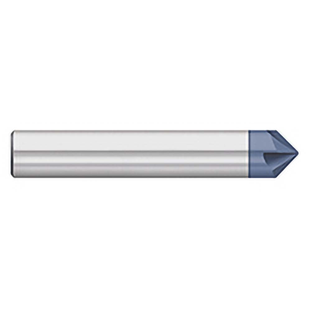Titan USA TC87813 Chamfer Mill 1/2" Dia, 1/2" Shank Dia, 90 deg, 4 Flute, Solid Carbide, Single End
