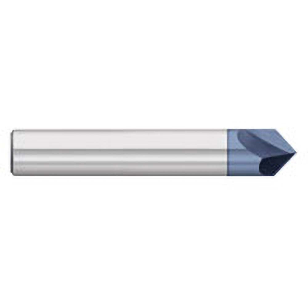 Titan USA TC85328 Chamfer Mill 1/4" Dia, 1/4" Shank Dia, 90 deg, 2 Flute, Solid Carbide, Single End