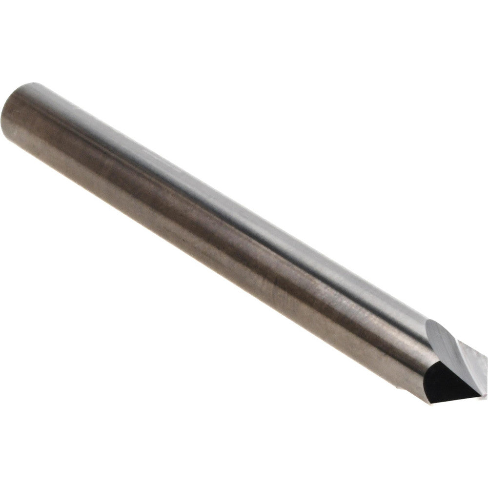 Titan USA TC85128 Chamfer Mill 1/4" Dia, 1/4" Shank Dia, 90 deg, 2 Flute, Solid Carbide, Single End