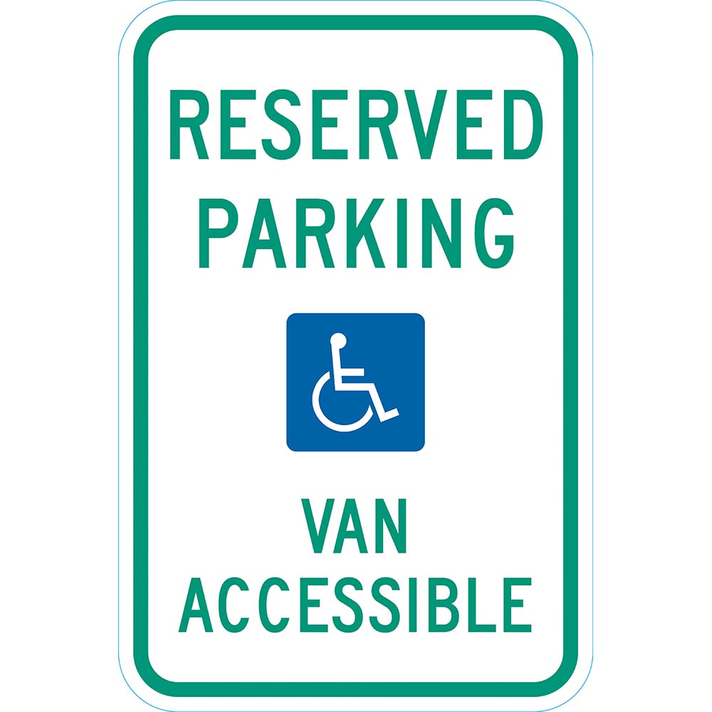 Lyle Signs T1-6247-HI12X18 ADA Traffic & Parking & Parking Lot Sign  Rectangle, " Reserved Parking (w HDCP SYM) Van Accessible,"