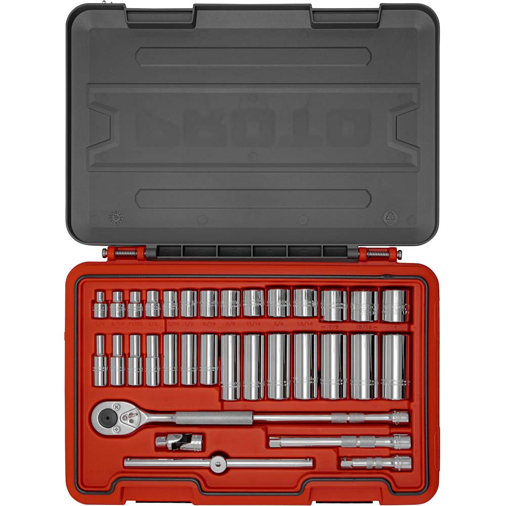 Proto J52134S Socket Set 34 Pc, 3/8 to 1" Socket