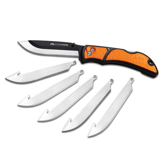 Outdoor Edge RLB-30C Folding Knives Edge Type Plain  Handle Material Glass-Reinforced Nylon with Thermoplastic Elastomer  Blade Length (Inch) 3-1/2  Closed Length (Inch) 4-1/2  Tip Type Drop Point  Number Of Blades 1