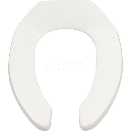 American Standard 5901100SS.020 Toilet Seats Type Heavy-Duty Open Front Toilet Seat  Style Traditional  Material Plastic  Color White  Outside Width 14-3/8 (Inch) Inside Width 7-7/8 (Inch)