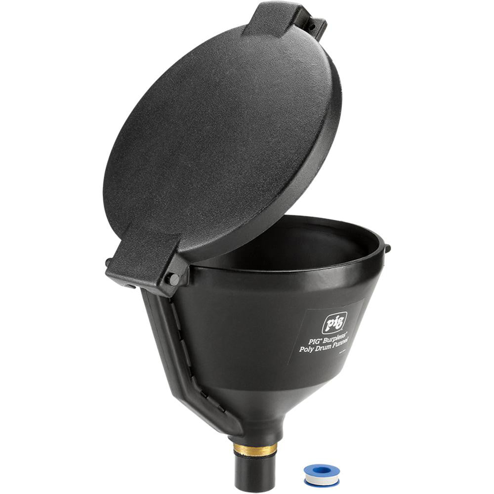 New Pig DRM1680-BK Drum Funnels & Funnel Covers Product Type Drum Funnel  Funnel Capacity 2.5  Compatible Drum Capacity 30 gal,55 gal  Overall Diameter 16.25  Overall Height 13.9in  Material Polyethylene
