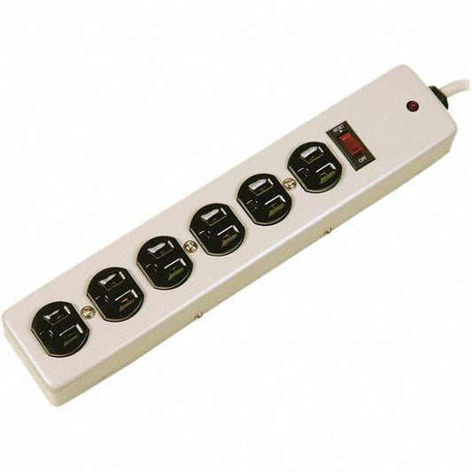 Hubbell Wiring Device-Kellems HBL6MPS1050 Power Outlet Strips Amperage 15 A Amperage 15 A Voltage 125 V Protection Type Surge Number of Outlets 6 Mount Type Direct Plug-In Number Of Outlets 6 Mounting Type Direct Plug-in Cord Length 6 ft Voltage 125 V Overall Depth 1.8500 in