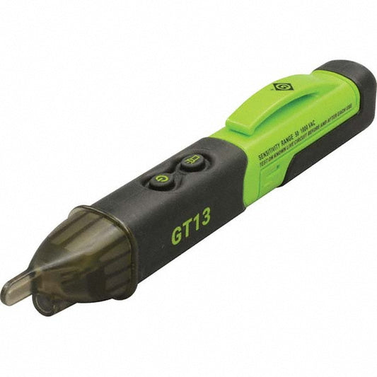 Greenlee GT13 Circuit Continuity & Voltage Testers Tester Type Non-Contact Voltage Tester  Display Type Light Indicator  Power Supply AAA Battery  Includes (2) 1.5V AAA Batteries  Standards CAT IV 1000 V  Additional Information Limited Lifetime Warranty