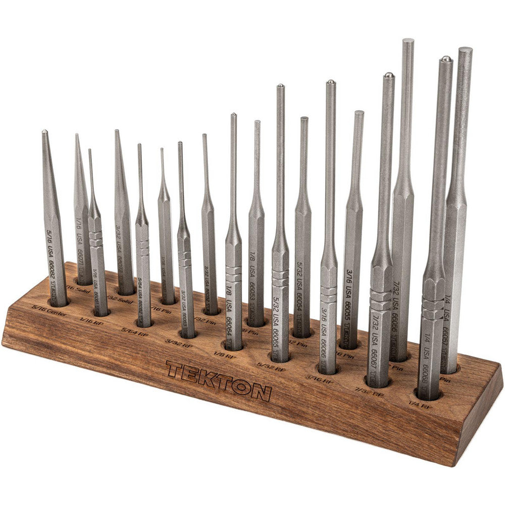 Tekton 66564 Center Pin Roll Pin & Solid Punch Set 18 Pc