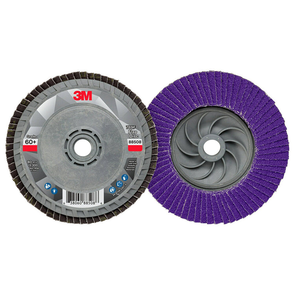 3M 7100243874 Flap Disc 4-1/2" Dia, 5/8-11 Hole, 60 Grit, Ceramic, Type 29