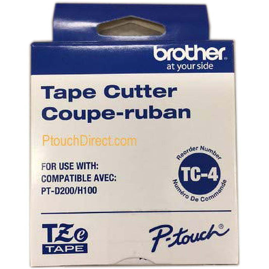 Brother TC4 Label Maker & Tape Accessories For Use With PT-1100 PT-11Q PT-1200 PT-200 PT-D200 PT-D200BT PT-D200DA PT-D200G PT-D200MA PT-D200SA PT-D210 PT-E100 PT-E110 PT-H100 Label Makers 12 mm TZe Tape Labeling Systems  