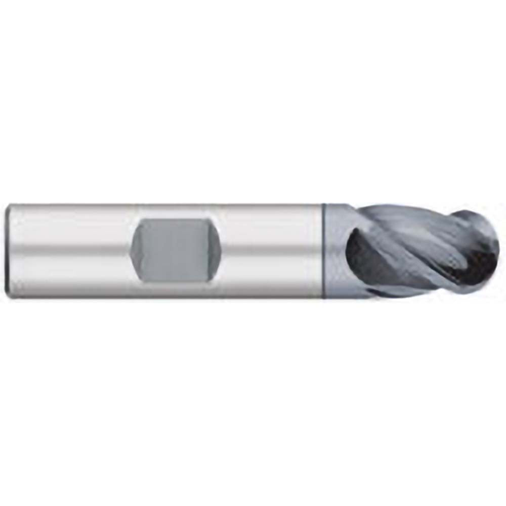 Titan USA TC25514 Ball End Mill 0.5" Dia, 0.625" LOC, 4 Flute, Solid Carbide