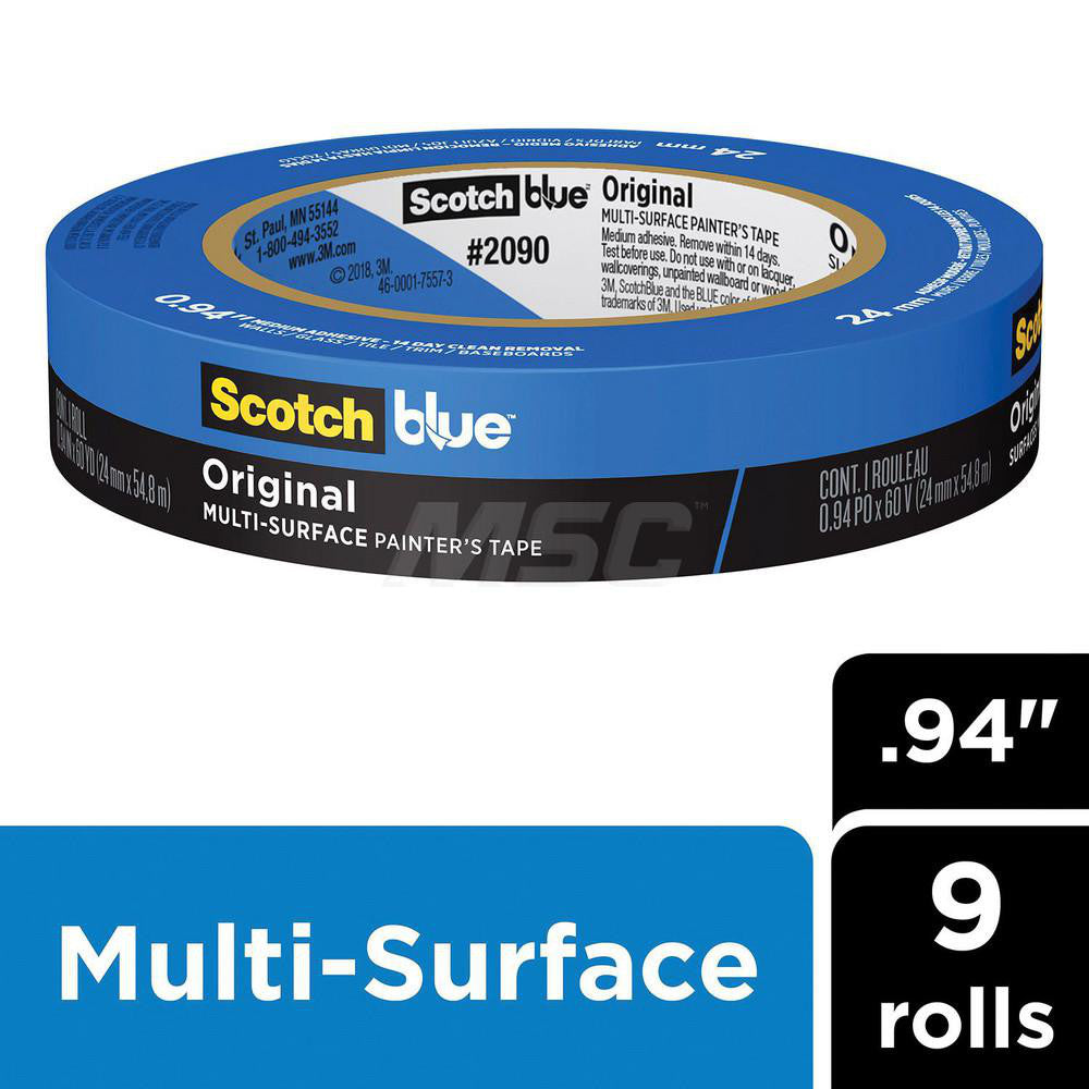 3M 7100185189 Painter's Tape 24 mm Wide, 60 yd Long, Blue
