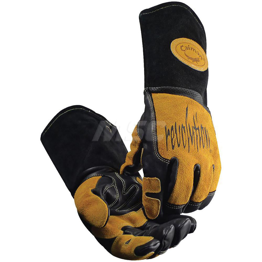 PIP 1832-5 Welding Gloves Caiman 1832, Size Large, Uncoated-Coated, Grain Cowhide Leather & Split Cowhide Leather, Pair