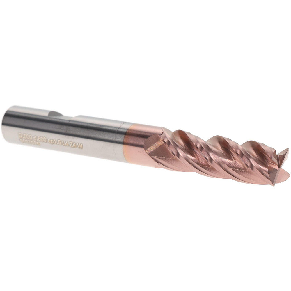 Iscar 3401299 Square End Mill 1/2" Dia, 1-1/2" LOC, 4 Flute, Solid Carbide